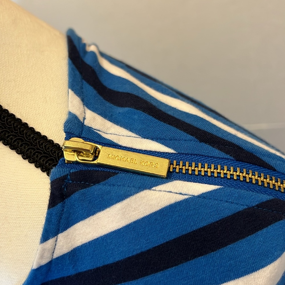 Michael Kors Blue and White Striped Mini Dress - Picture 3 of 14